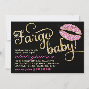 Invitación 311 Fargo Baby Glitzy Kiss Metálico