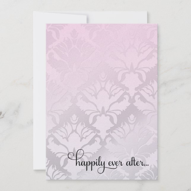 Invitación 311 feliz nunca después del rosa nupcial de la (Anverso)