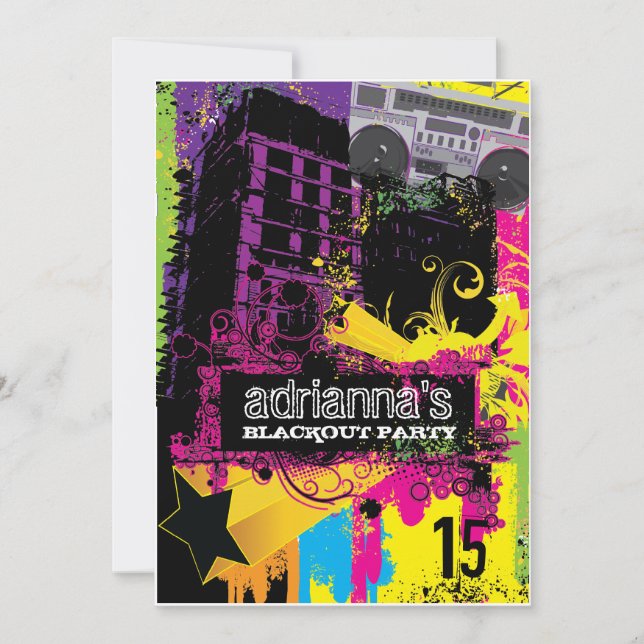 Invitación 311 Fiesta del apagón de configuración urbana (Anverso)