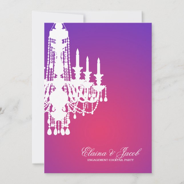 Invitación 311-Glitz lámpara - resplandor de la púrpura de la (Anverso)