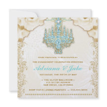 311 Glitzy Blue Chandelier Metallic