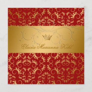 Invitación 311-Golden adivinan el dulce dulce 16 del rojo