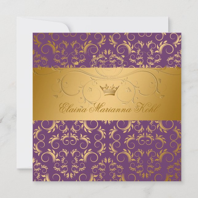 Invitación 311-Golden adivinan el dulce púrpura 16 de Royale (Anverso)