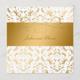 Invitación 311-Golden adivinan el placer blanco 5,25 x 5,25
