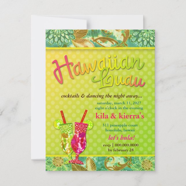Invitación 311 Hawaiian Luau (Anverso)