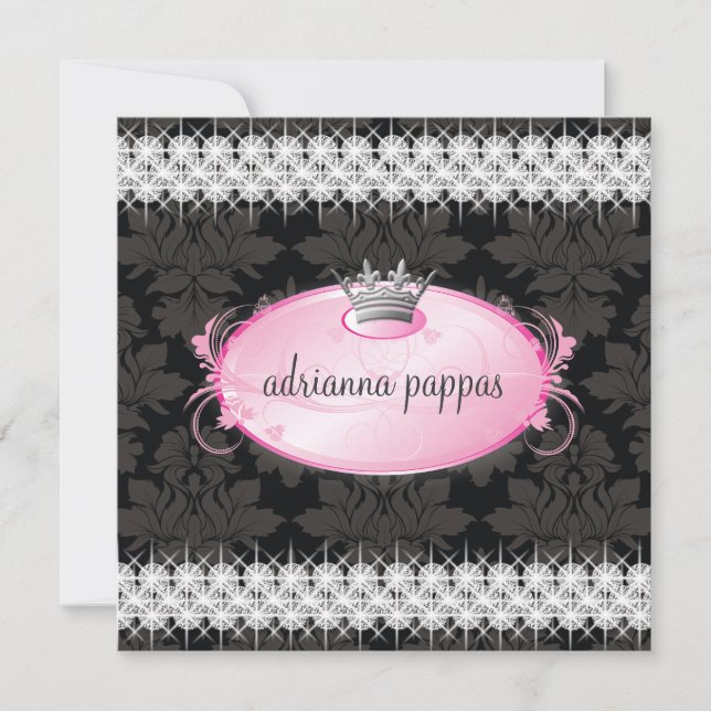 Invitación 311-Invitación a Diamante Delgado Rosa (Anverso)