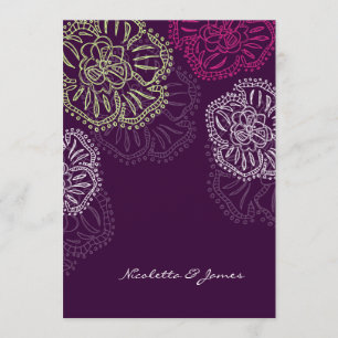 Invitación 311-Invitación a la fiesta floral  Púrpura
