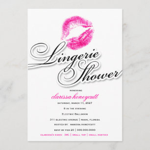 Invitación 311-Lingerie ducha - besos del rosa