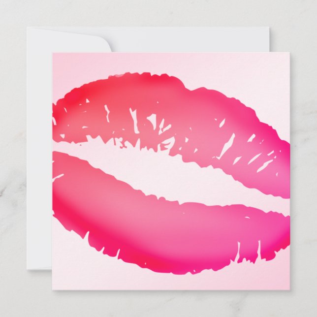 Invitación 311-Lipstick besa el rosa del | (Anverso)