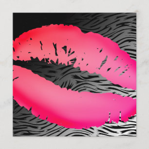 Invitación 311-Lipstick besa la cebra de la cadera del  