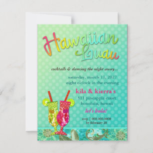 Invitación 311 Luau Turquoise de Hawái