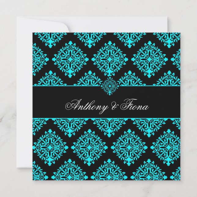 Invitación 311 Luciana Aqua & Black (Anverso)