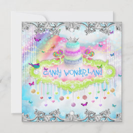 Invitación 311 Magical Candy Wonderland Silver Trim