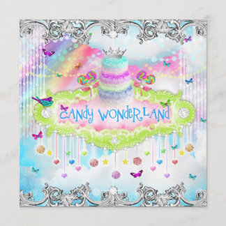 Invitación 311 Magical Candy Wonderland Silver Trim