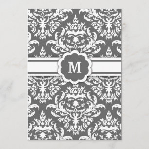 Invitación 311-Marissa Monograma Damask Carbón