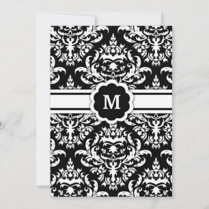 Invitación 311-Marissa Monograma Damask Negro