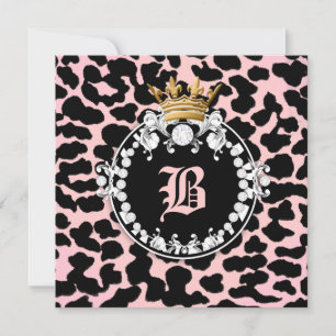 Invitación 311 Medallón de Diamante Peach Leopardo