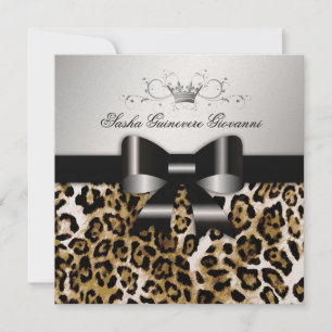 Invitación 311 Moda Brown Leopard Bow    Oro metálico