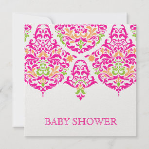 Invitación 311 Mon Cherie Damask Vibrant Garden Baby Shower