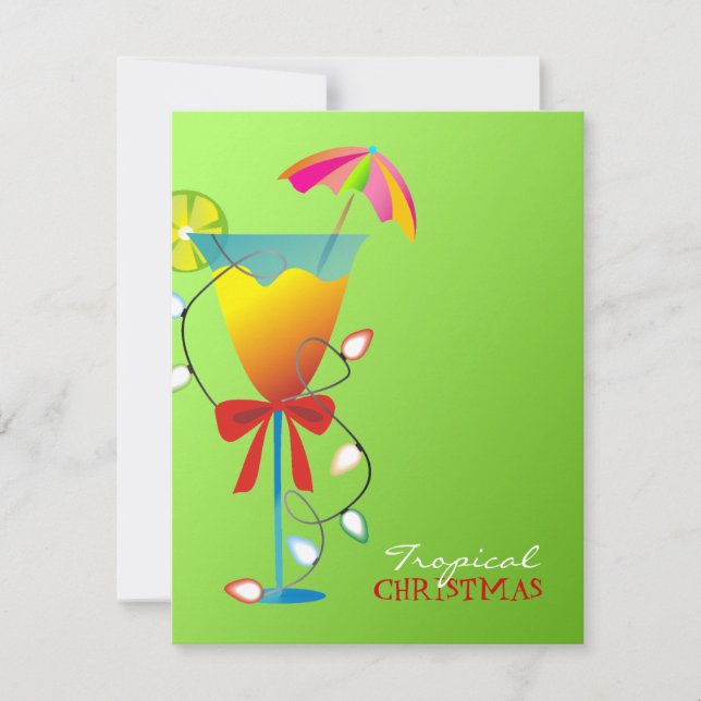 Invitación 311 Navidades del paraíso tropical Lime Green Luau (Anverso)
