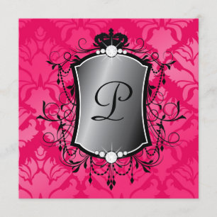 Invitación 311 Ooh La Pink Damask Fabuloso 40