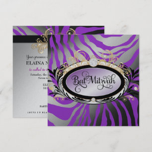 Invitación 311 Opulent Gold Purple Zebra Metálica