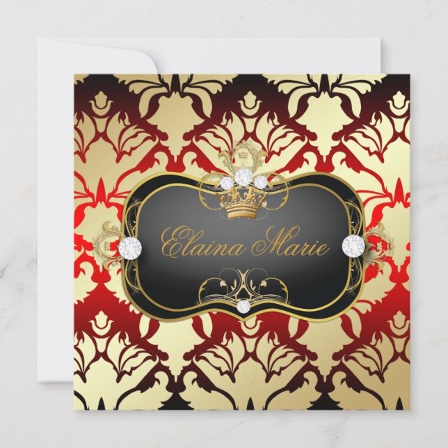 Invitación 311 oro metálico negro azulado de cerezo blanco (Anverso)
