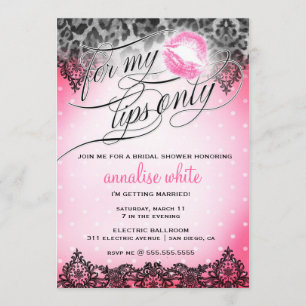 Invitación 311 para mi ducha de Bachelorette de los labios