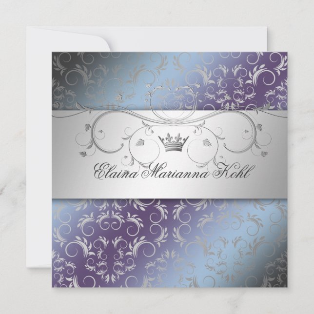 Invitación 311-Plata Hidrangea Divina Dulce 16 (Anverso)