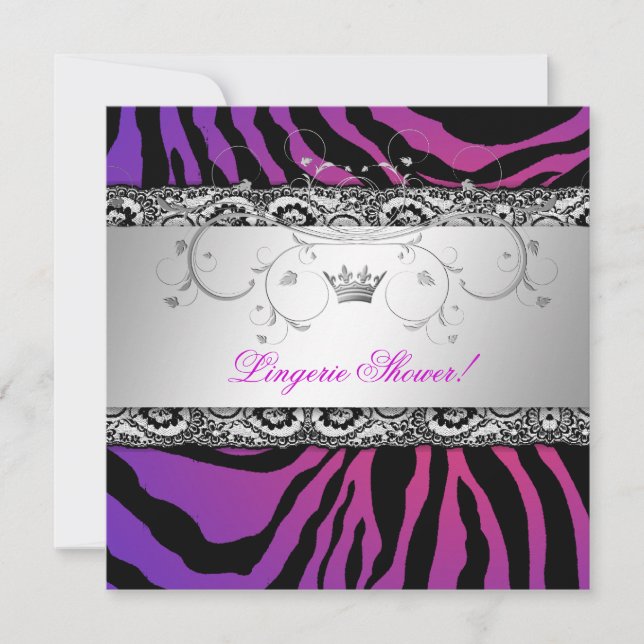 Invitación 311-Plata Lingerie Divina con encaje (Anverso)