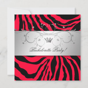 Invitación 311-Plata Martini rojo caliente divino Bacheloret