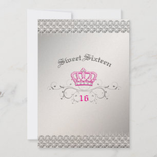 Invitación 311-Queen para un rosa de Hott del dulce dieciséis