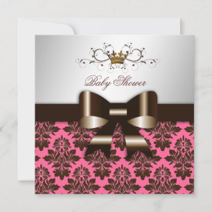 Invitación 311 Rosa negro de damasco marrón rosado Bebé