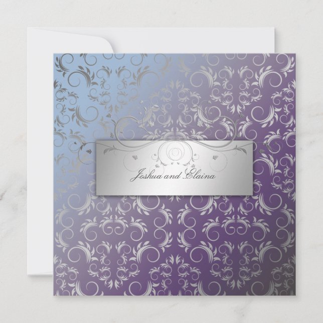Invitación 311-Silver adivinan el Hydrangea del | (Anverso)