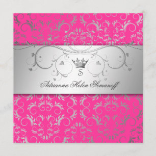 Invitación 311-Silver adivinan el rosa de Hott