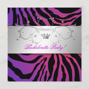 Invitación 311-Silver adivinan la cebra púrpura Bachelorette