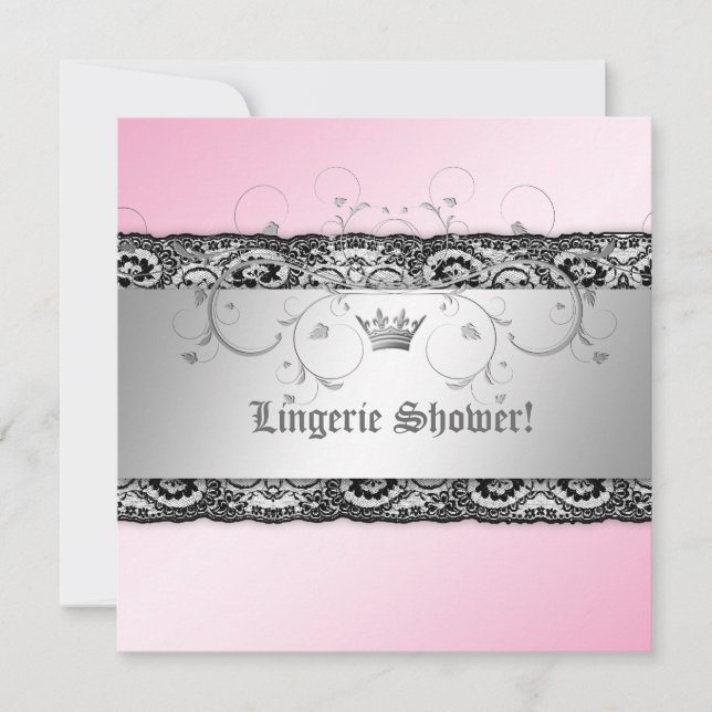 Invitación 311-Silver adivinan la ropa interior rosada del (Anverso)