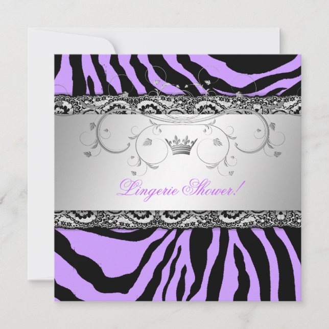 Invitación 311-Silver Divine Purple Lingerie with Lace (Anverso)