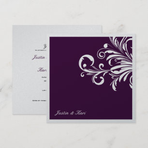 Invitación 311-Swanky Swirls Trim_Eggplant Metálico