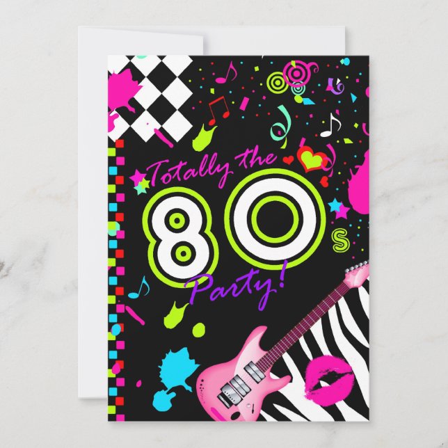 Invitación 311 totalmente el fiesta de los años 80 (Anverso)