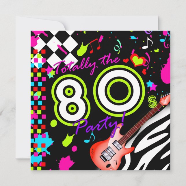 Invitación 311-Totalmente el Fiesta de los años 80 - Guitarra (Anverso)