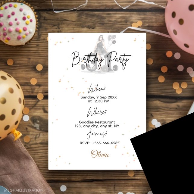 Invitación 31 cumpleaños, 31, negro (Subido por el creador)