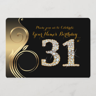 Invitación 31,Invitación por cumpleaños,Diamante número,Foto