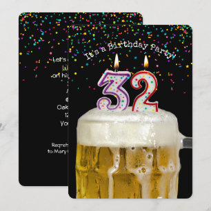 Invitación 32.ª Fiesta de Cervezas de Cumpleaños