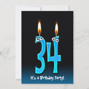 Invitación 34.ª invitada de fiesta de cumpleaños