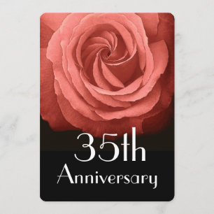 Invitación 35º Aniversario de Boda Coral Rose A02D