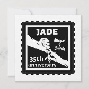 Invitación 35º aniversario de bodas agarrados de la mano