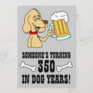 Invitación 350 años de perro 50 cumpleaños invitado