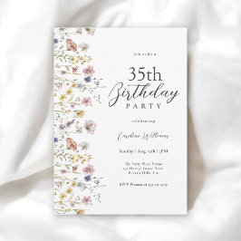 Invitación 35.ª acuarela Flores silvestres florales