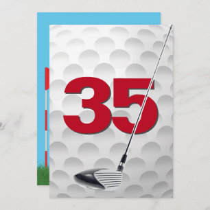 Invitación 35.ª fiesta de cumpleaños Tema del golf